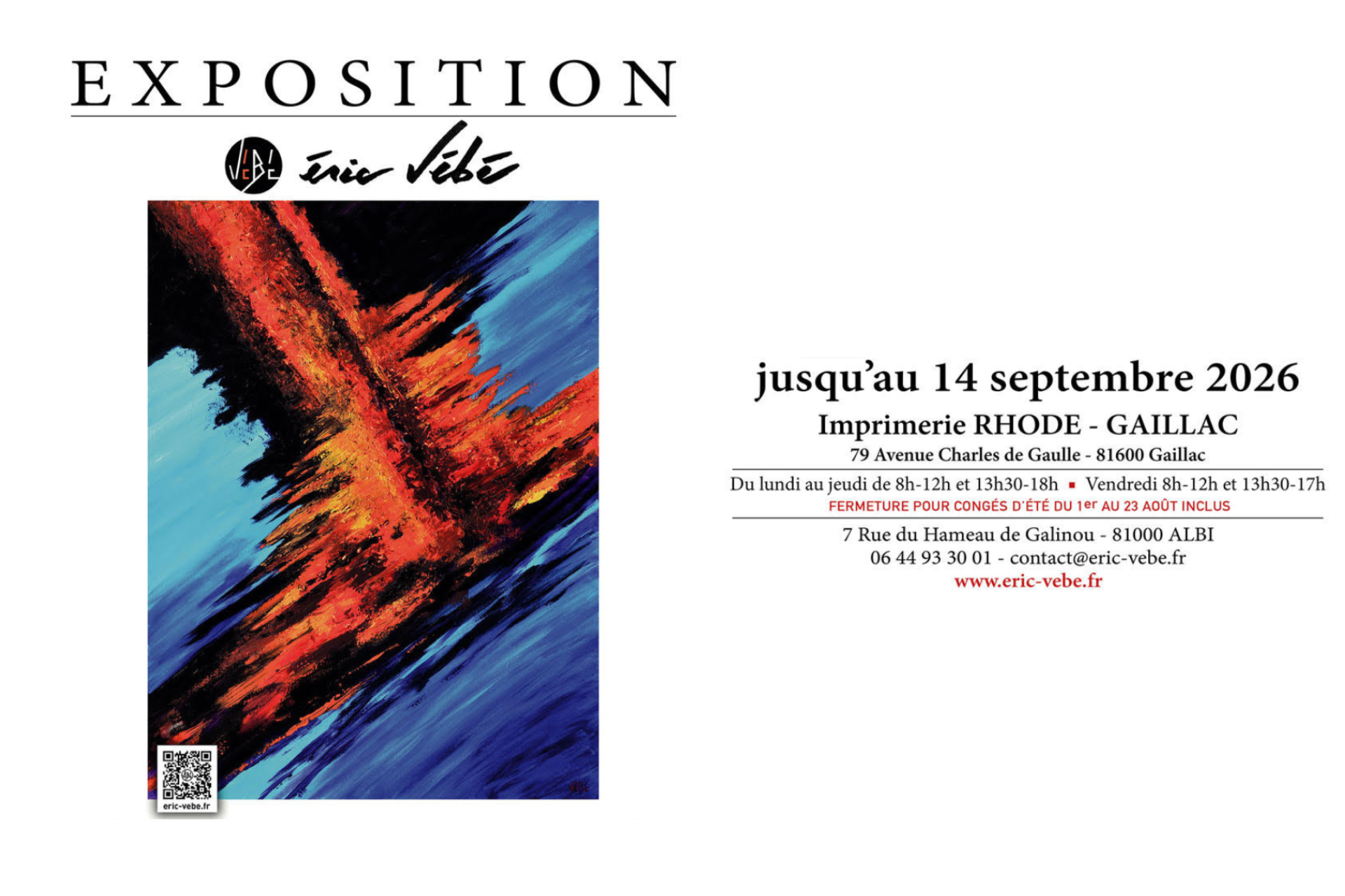 exposition-eric-vebe-imprimerie-rhode Exposition Éric Vébé – peinture abstraite à l'Imprimerie Rhode Gaillac jusqu'au 14 septembre 2026
